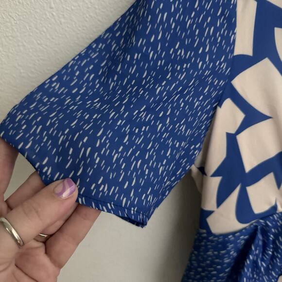 Twisted Wunder Midaxi Dress Blue White Abstract Floral NEW Size 8 - Picture 4 of 8